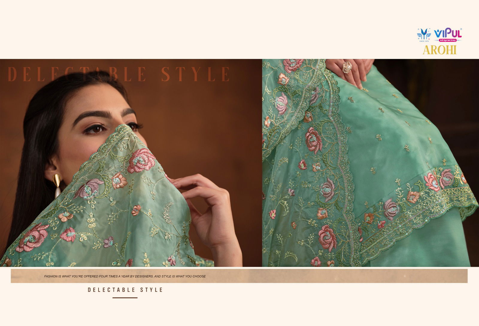 Arohi By Vipul Organza Embroidery Salwar Kameez Wholesale Price In Surat